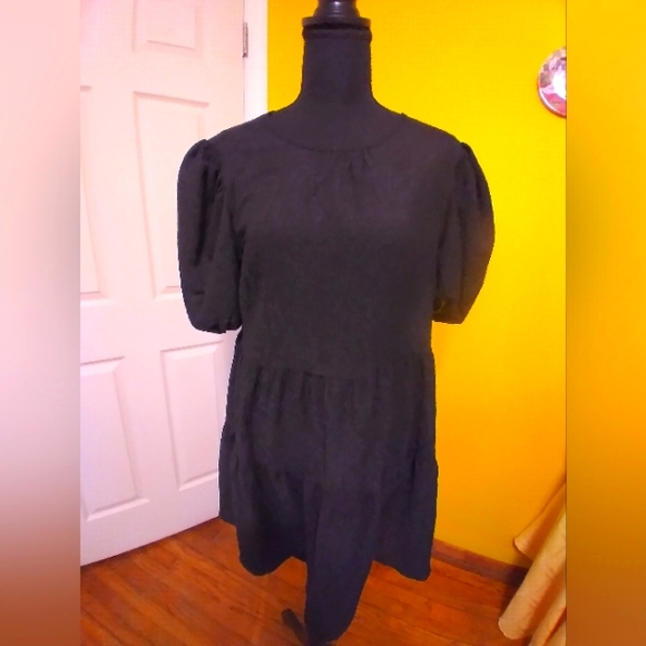 Kit & Sky Black 2 piece Cami and Sheer Dress - Picture 1 of 10